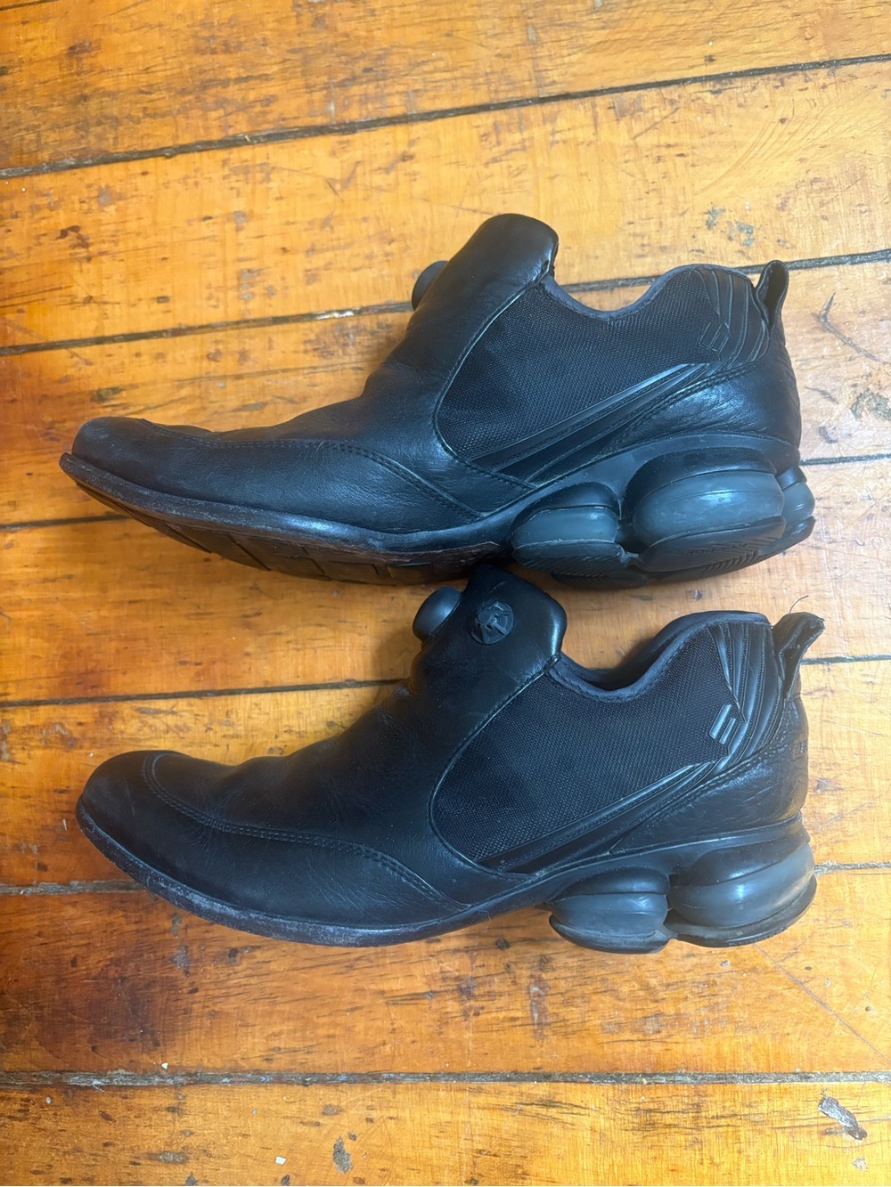 Vintage y2k Armani Reebok Men's Black Slip-On Athletic Sneakers loafers 8.5